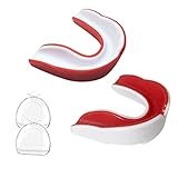 Zahnschutz, Sport Mundschutz, 2 Stücke Mundschutz Boxen, Sport Zahnschutz für MMA Kampfsport Boxen, Erwachsene, Rotweiß
