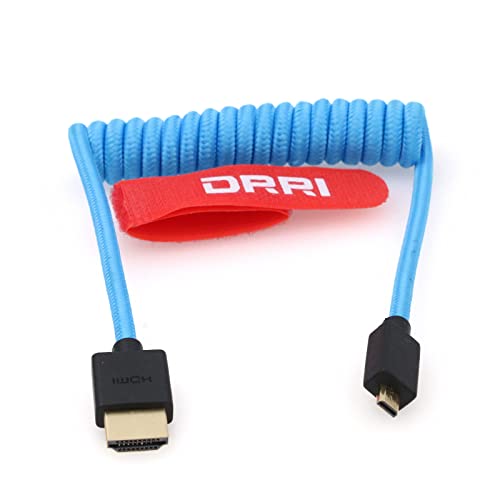 DRRI High Speed 8K Micro HDMI to HDMI 2.1 Braided Coiled Cable for Sony F55 a7S A7S3 A74 BMPCC4k Camera to Atomos Ninja Ninja V - Image 2