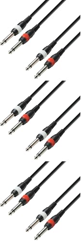 Adam Hall Cables 3 STAR TPP 0600 Evita Ruidos en Enlaces de Audio de 2 Jacks 6,3 mm mono 6 m 3uds