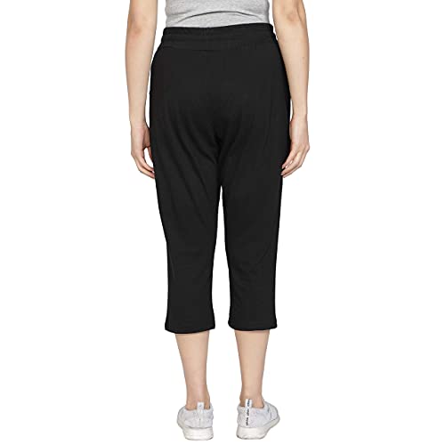 Image of Club A9 Womens Regular Fit Solid Cotton Capri Pants for Daily Casual Wear