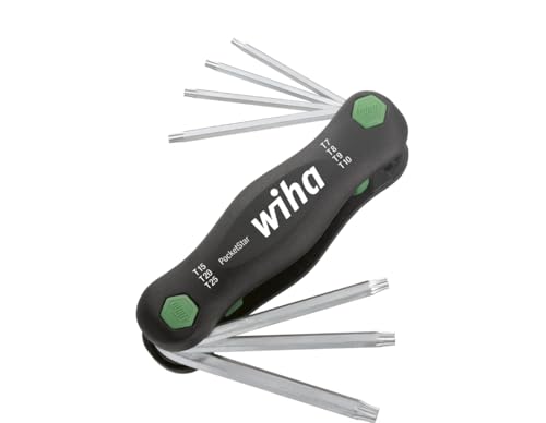 Wiha Multitool PocketStar® TORX 7-tlg., per Tastendruck schneller Zugriff, als Längs- und Quergriff einsetzbar, all-in-one Werkzeug (23051)