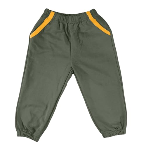 Kids Color Block Casual Joggers Sweatpants Elastic Waist Loose Athletic Pants with Pockets for Girls Boys 2-10 Years