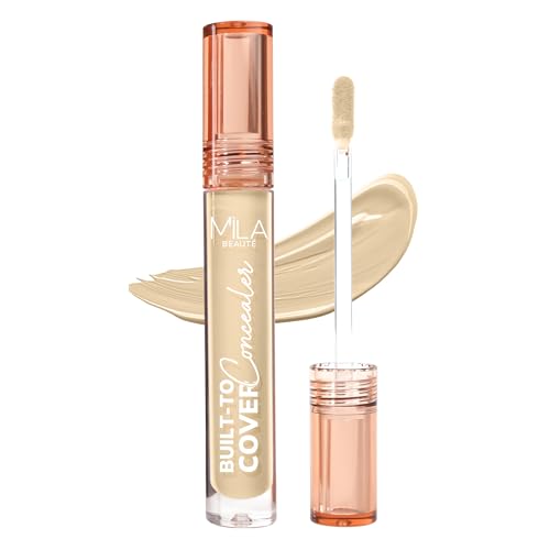 Image of Mila Beaute Built to Cover Liquid Concealer for Women With Spf & Hyaluronic Acid| Full Coverage Matte Finish Concealer for Dark Circles | Easily Blendable & Waterproof Formula| Suitable for Indian Skin Tones - 104N Natural Beige