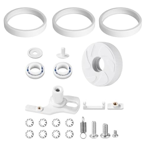 URPIZY Kit de rechange pour robot de piscine Polaris 180/280 : roue C10, roulement C16, arbre pivotant et pneu en ABS, installation facile sans outils, blanc