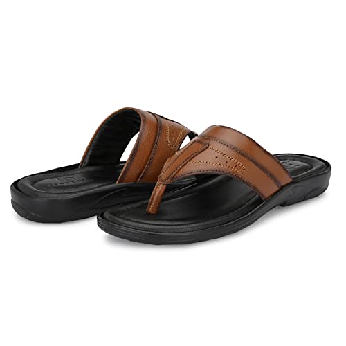 Image of Men's Genuine Leather Slippers | Thong Slippers For Men | Comfortable | Cushioned Insole | Durable | Handmade |