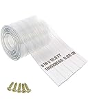 Ezcasch Dog Door Replacement Flap 8'' x 10.8' Clear PVC Doggie Flaps Customizable Plastic Vinyl Strips Thermal Insulation Thickness 0.08 in with Screws for DIY Doggie or Cat House