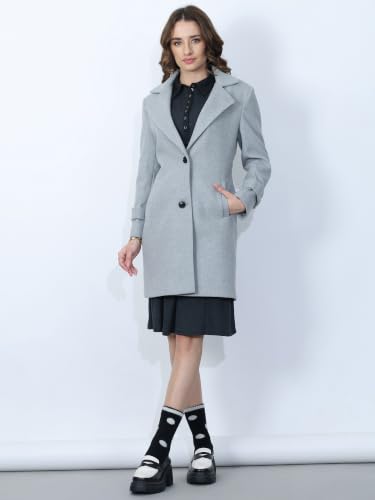 Image of PLAGG Women's Notched Lapel Long Overcoat