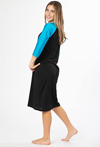 Women's Swim Dress with UPF 50+ Sun Protection, 3/4 Sleeve Performance Active Bathing Suit Dress, Modest Swimwear for Women3