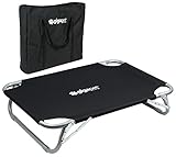 Small to Medium Elevated Pet Cot with Steel Frame - Foldable Raised Play and Rest Bed for Dogs and Cats with Bonus Storage Bag - 35
