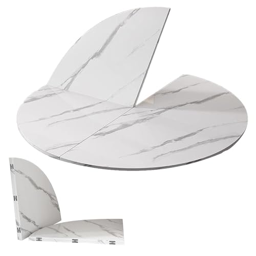 SMCMGECEUZ 120-180cm Tablero De Mesa Plegable Grande, Tablero De Madera Redondo Sin Patas Que Ahorra Espacio para Bodas Fiestas Cocina(Stone Pattern,120cm/47in)