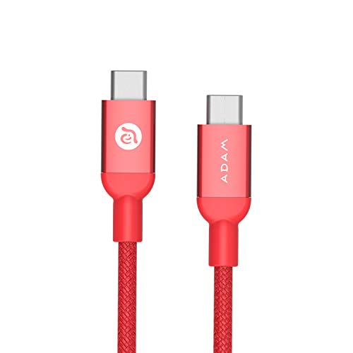 USB Type C Adapter Connector Cable, 6.6ft. Compatible for Thunderbolt 3, Aluminum Shell Nylon Braided Cord For Fast Charging and Data Transfer (Red)