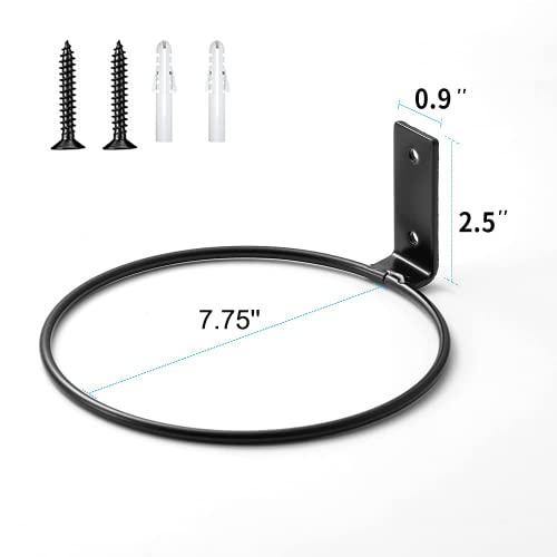 Plant Holder Ring 8 Inch Wall Mounted, 6 Pack Flower Pot Hangers Metal Plant Stand Hanging Bracket Basket Hooks - Image 3