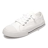 Colgo All-Day Comfort Slip On Sneakers Women - Breathable Canvas, Non-Lace Design, Easy-to-Clean Tennis Shoes Women's Fashion Sneakers(White,10)