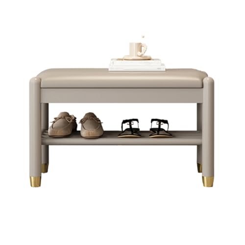 Banc à chaussures avec assise rembourrée et étagère de rangement entrée gain de place