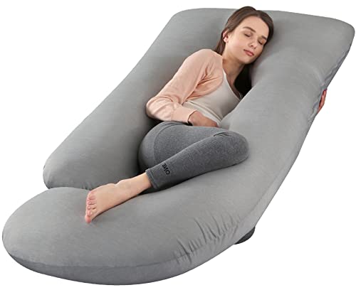 BATTOP Pregnancy Pillows for Sleeping,Full Body Maternity Pillow with Cooling Cover,Support for Back,HIPS,Legs,Belly for Pregnant Women,Pregnancy Must Haves