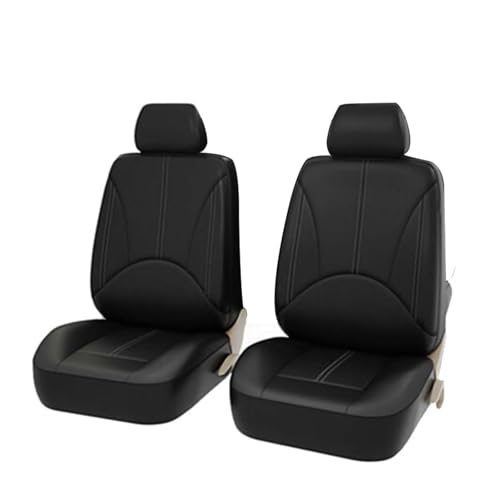 Couvre siège auto en cuir PU respirant pour voiture 5 places noir avant