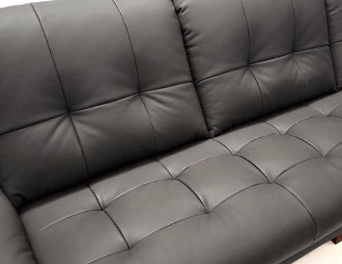 Image of Fabrique Lucida Leatherette Diligent 4 Seater Sofa Set with Puffy | Premium Luxuries Standard & Comfortable Furniture Perfect for Home Guests Office & Living Room, Bedroom, Hall | Grey1