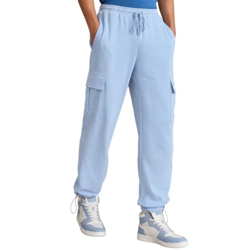Image of Nobero Joggers for Men | Oversized Fit | Elasticated Waist with Drawcord | Soft & Breathable Fabric | Loose Track Pants | Casual & Streetwear
