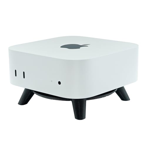 Dee Plus Mac Mini M4/M4 Pro 2024 ��p�X�^���h - �V���v���ȃf�X�N�g�b�v�}�E���g�A����~�߃p�b�h�t���A�d���{�^�����삪�֗� (�u���b�N)