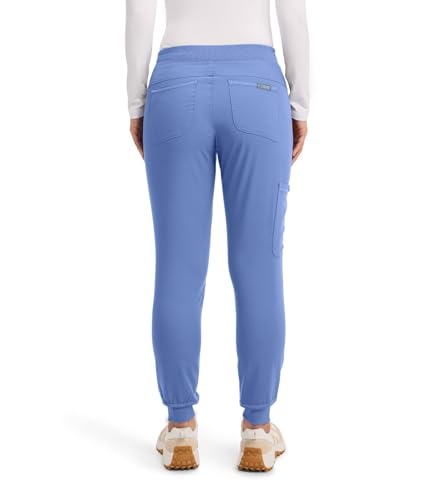Med Couture Scrub Pants for Women Cargo Jogger Bottoms with 5 Pockets, Lightweight, Ultra Soft, 2-Way Stretch Fabric - MC7710, S Tall, Ceil - Thumbnail 4