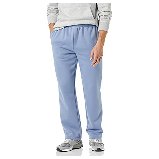 Amazon Essentials Pantalon de Survêtement en Polaire à Bas Ouvert (Existe en Grandes Tailles) Homme, Bleu Jean, L