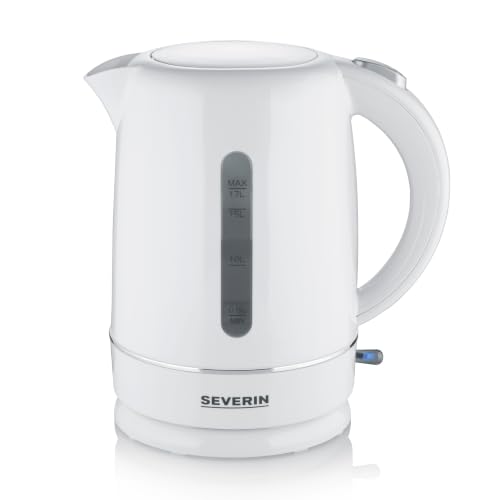 SEVERIN Wasserkocher, 1,7 L Kapazität, mit herausnehmbarem Kalkfilter, Wasserstandsanzeige, Ein-Aus-Taste & Kontrollleuchte, 2.200 W, weiß… – Ansicht 1