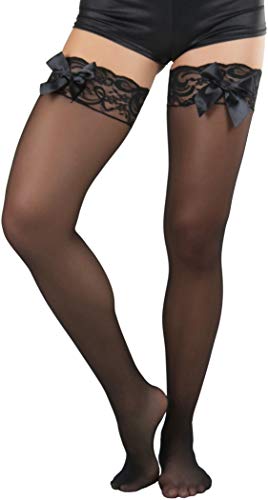 Image of ToBeInStyle Women's Back Satin Bow Thigh Hi