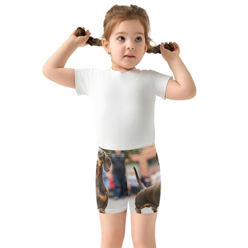Under Skirt Shorts Floral Cotton Toddler Girls Biker Shorts 4t Children Funny Dachshund Dog3