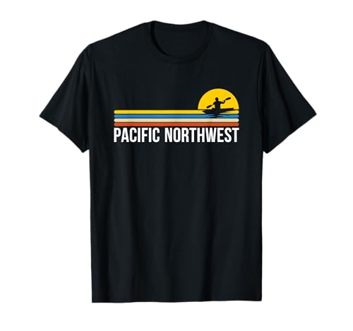 Pacific Northwest Vintage Retro Souvenirs Kayaking T-Shirt