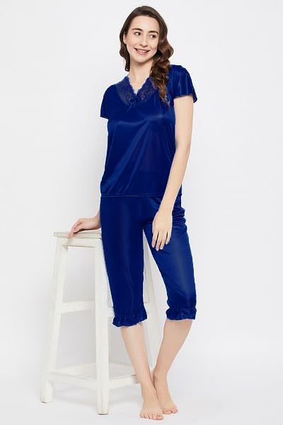 Image of Top & Capri Night Suit Set for Women
