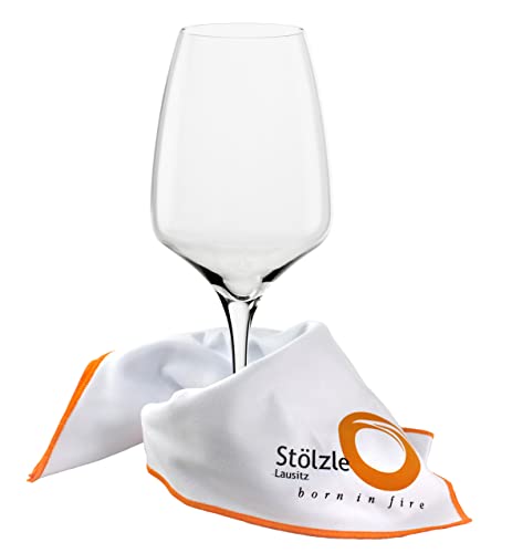 Stölzle Lausitz Microfaser Poliertuch 35 x 60 cm/Mikrofasertuch fusselfrei für streifenfreie und hochglänzende Glasoberflächen/hochwertiges Microfasertuch zum Gläser polieren