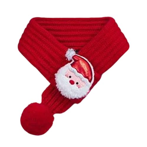 Christmas Knitted Dog Scarf, Holiday Soft Knitted Pet Neck Scarf，G-Big