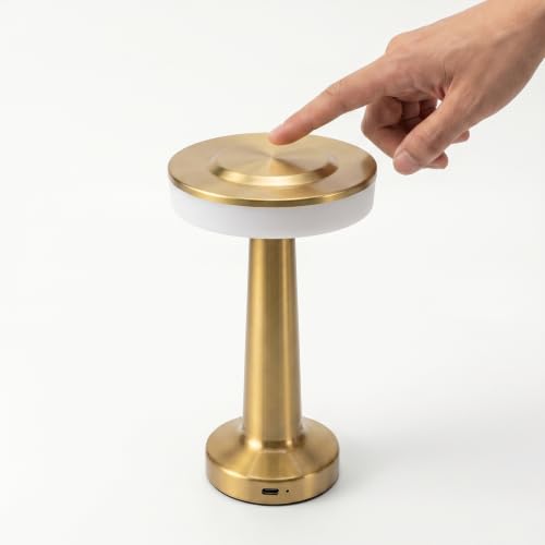 Image of Table Lamp /Table Lamp Study Room /Lamp Table /Led /Wireless Led Touch 3 Mode Metal /Bed Lamps Bedroom Side /Rechargeable Metal Touch /Warm Lighting (Slim White Lamp)