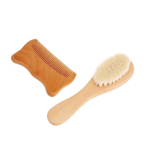 Baluue Comb and Brush Set Baby Bathing Comb Wooden Comb Set for Gentle Hair Care