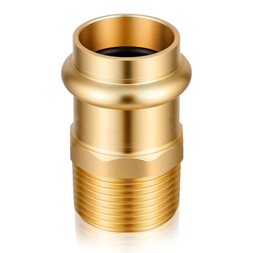 Image of 1 Pack 3 /4 inch Press x 3 /4 inch MIP Brass Press Fittings | Npt Adapter for Residential & Commercial Piping