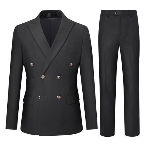 Cloudstyle Mens 2-Piece Dress Suit Blazer Slim Fit Double-Breasted Suit Jacket Sport Coat and Pants Set