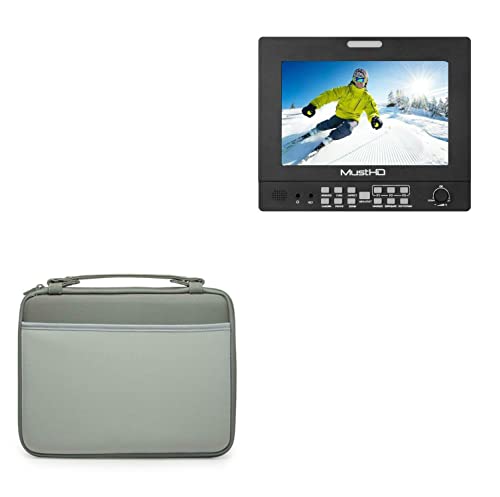 BoxWave Case Compatible with MustHD M703H - Hard Shell Briefcase, Slim Messenger Bag Briefcase Cover Side Pockets - Pewter