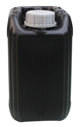 Air Sea Containers | 10L / 2.64 Gallon Black Jerrican | Tamper Evident Screw Cap | Not Food Grade | BPA Free | Perfect Container to Ship Chemicals & Liquids | Easy Stacking HDPE Containers