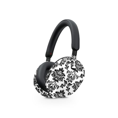 Image of MightySkins Carbon Fiber Skin Compatible with Sony WH-1000XM5 Headphones - Vintage Damask | Protective, Durable Textured Carbon Fiber Finish | Easy to Apply