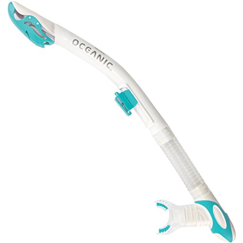 Snorkel Ultra Dry Oceanic blanc et bleu pour plongée et randonnée palmée