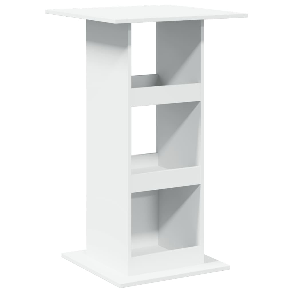 vidaXL Mesa Bar con almacenaje Madera ingeniería Blanca 60x60x102 cm, Mesa de Bar, mesita de Bar, Mesa Alta de Cocina, mesas de Bar, Mesa de Pub