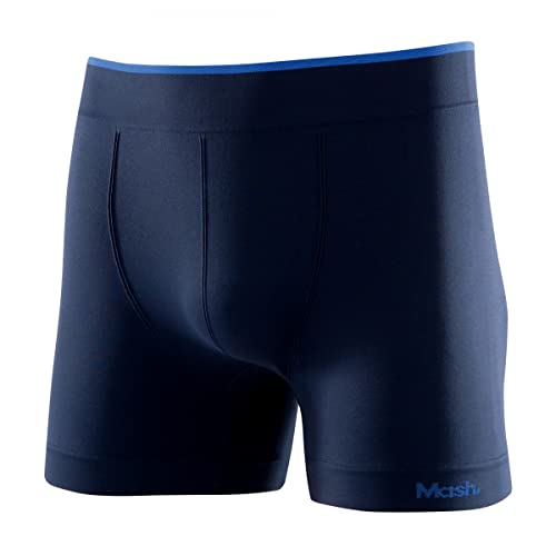 Cueca Boxer S/Costura Friso E Logo Contr,Mash,Masculino,Azul Marinho,M