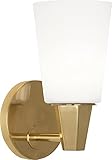 Jonathan Adler Wheatley - 1 Light Wall Sconce-9.5 Inches Tall and 5 Inches Wide-Modern Brass Finish-Matte White Shade Color