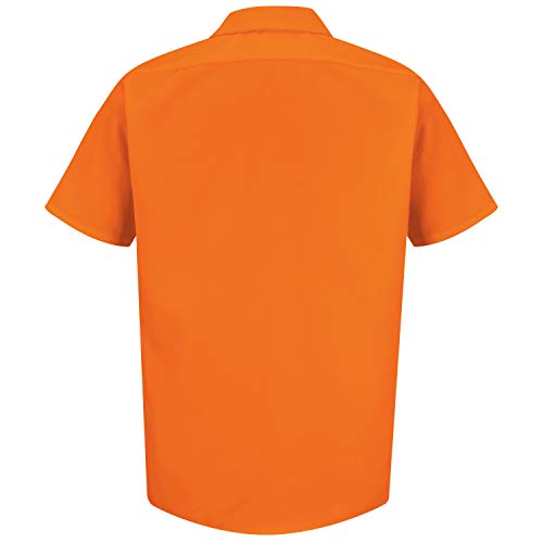 Image of Red Kap Men's Enhanced Visibility Work Shirt, Fluorescent Orange, 2X-Large Long