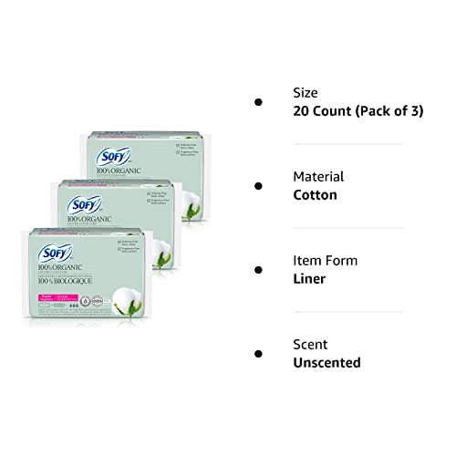 Sofy Organic Cotton Sanitary Pads For Women - Certified Organic Regular Sanitary Napkins, Super Absorbent, Chlorine Free, Chemical Free, Sap Free, Ultra Thin, Leak Protection (60 Count, Regular) #TOP6