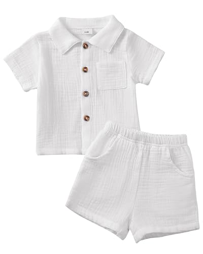 La mejor comparación de Conjuntos para Niño los mejores 5. 43 Jecson Ropa para bebé niño de 0 a 3 meses a 3 años, conjuntos para bebé niño pequeño, conjunto de 2 piezas de algodón de verano para bebé niño, camisa abotonada y...