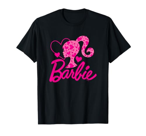 Barbie Black Heart Logo Crew Neck T-Shirt - Classic Fit, Short Sleeve, Cotton-Polyester Blend