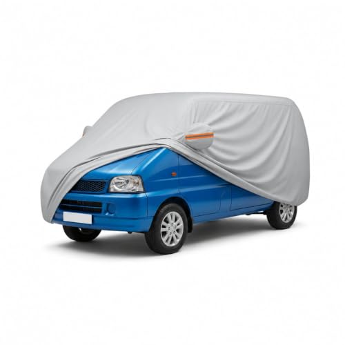 Image of myTVS 100% Waterproof Car Body Cover for Maruti Eeco - Custom-Fit, Double-Layer, UV & Dust Proof, Mirror Pockets & Elastic Clip Lock (CSK 5B)