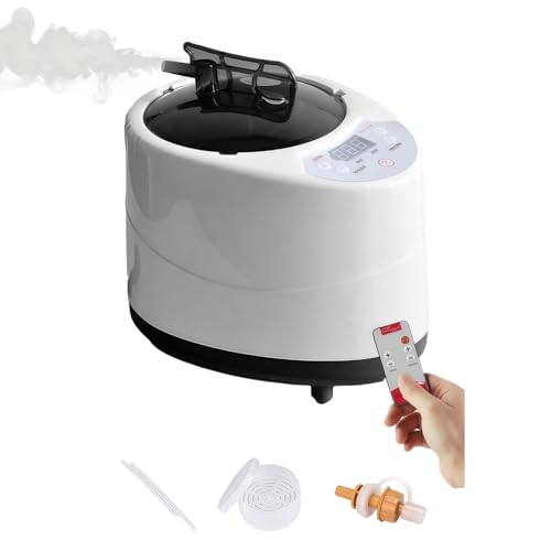 Generador de Vapor para Sauna 1000 W, Sauna de Vapor Portátil con Pantalla LED y Mando a Distancia, 9 Niveles de Temperatura, Temporizador de 5 a 95 Minutos, Set de Vapor para Desintoxicación