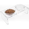 Acrylic elevated dog cat bowls pet feeder double bowl raised stand comes with 2 removable glass bowls and 2 stainless steel bowlsperfect for large dogs 72 tall  urban country home decor